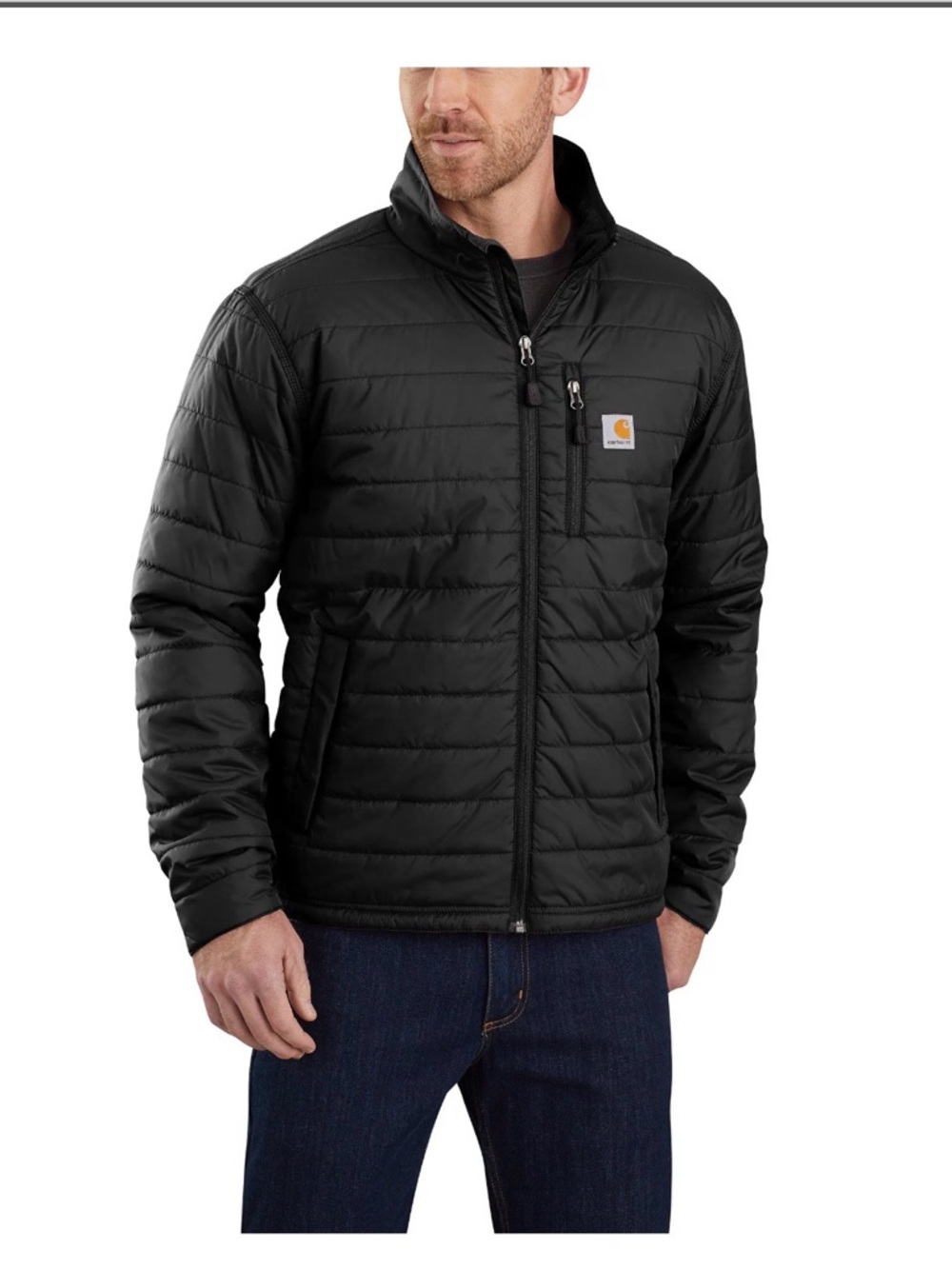 Carhartt Men’s Black RAIN DEFENDER Quilted Puffer Jacket lightweight shell *Cape